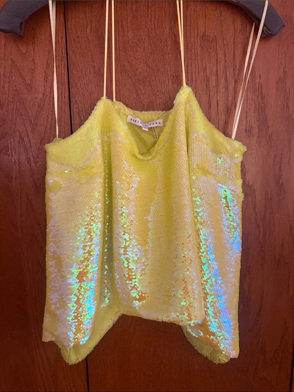 Endless Rose Neon Yellow Sequin Cami